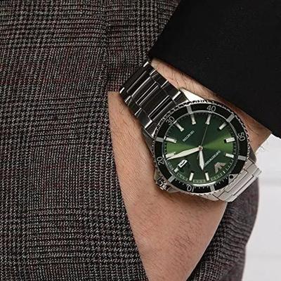 Emporio Armani AR11338 Diver Watch Men's Watch Stainless Steel Silver