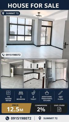 🏡 12.5 ሚሊዮን ብቻ! በሰሚት 72 የሚገኝ ባለ 3 መኝታ ዘመናዊ አፓርትመንት 🔥