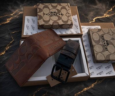 ✨ Premium Coach Wallet + Belt Set