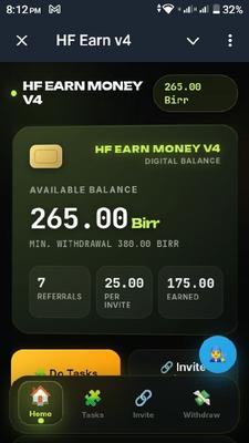 Watch ads and earn, 25birr per referral and much more