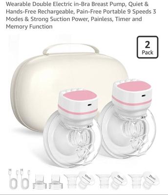 Wearable double electric breast pump