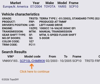 Toyota Vitz 2004 Manual