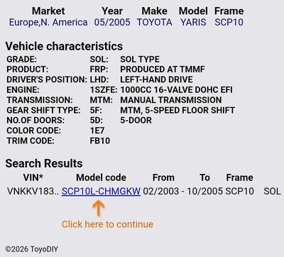 Toyota Vitz 2005 Manual